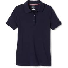 Girls - L Polo Shirts French Toast Girl's Short Sleeve Interlock Polo with Picot Collar - Navy