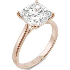 Rose Gold - Solitaire Rings Charles & Colvard Moissanite Cushion Solitaire Ring - Rose Gold/Diamond