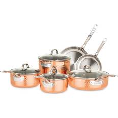 Copper Cookware Viking Copper Clad Cookware Set with lid 10 Parts