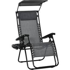 Recliner OutSunny Zero Gravity Adjustable Recliner Seat Grey Reclining Chair
