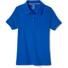 Girls - L Polo Shirts French Toast Girl's Short Sleeve Interlock Polo with Picot Collar - True Royal Blue