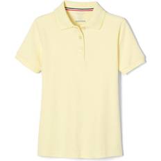 French Toast Girl's Short Sleeve Interlock Polo with Picot Collar - Yellow