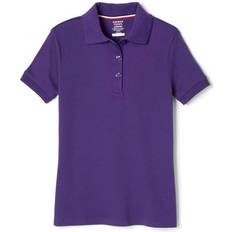 Girls - Purple Polo Shirts French Toast Girl's Short Sleeve Interlock Polo with Picot Collar - Purple