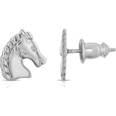 Horse Stud Earrings - Silver
