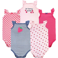 Square Bodysuits Children's Clothing Hudson Cotton Sleeveless Bodysuits 5-pack - Pink Strawberry (10116745)