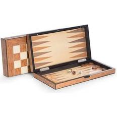 'Felix' Brown Wood Chess, Checkers, and Backgammon Set Brown