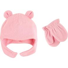 1-3M - Boys Accessories Children's Clothing Luvable Friends Baby Fleece Bear Hat and Mitten Set 2-pack - Light Pink (10130981)