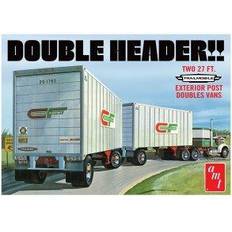 Outdoor Sports Amt Skill 3 Model Kit Trailmobile Double Header Tandem Van Trailers 1/25 Scale Model