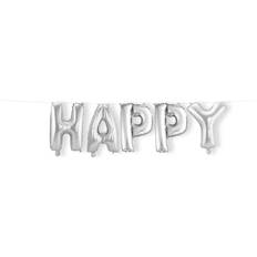 Folat Folieballong 'Happy' Silver (36cm)