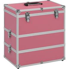 Cosmeticatassen uitverkoop vidaXL Make-up koffer 37x24x40 cm aluminium roze