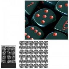 Opaque 12mm d6 Black w/ Red Dice Block Set of 36 Multi