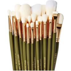 Green Makeup Brushes Spectrum Collections KJH 25 Piece Set