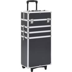 vidaXL Makeupkuffert aluminium sort