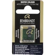 Grøn Akvarelmaling Rembrandt akvarelfarve half pan – Chromium Oxide Green 668