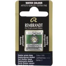 Grøn Akvarelmaling Rembrandt akvarelfarve half pan – Hooker Green Deep 645