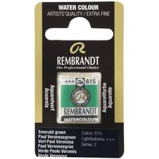 Grøn Akvarelmaling Rembrandt akvarelfarve half pan – Emerald Green 615