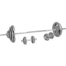 Gorilla Sports Barbell Dumbbells Trigrip Cast Iron 100kg