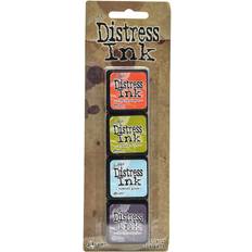 Arts & Crafts Ranger Tim Holtz Mini Distress Ink Pads kit #8 1 in. x 1 in. set of 4 colors