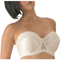 Polyester Bras Carnival Full Coverage Lace Strapless Bra - Ivory