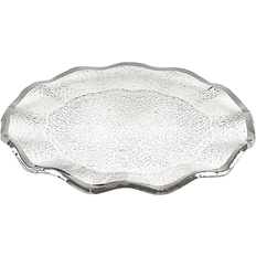 Mouth-Blown Serving Platters & Trays Badash Crystal Silver Edge Serving Platter & Tray