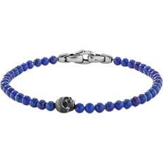 David Yurman Spiritual Beads Skull Bracelet - Silver/Lapis Lazuli