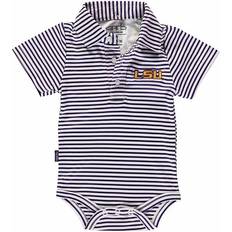 Shirt Collar Bodysuits Children's Clothing LSU Tigers Carson Striped SS Bodysuit - Purple/White