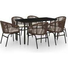 vidaXL 3099230 Patio Dining Set, 1 Table incl. 6 Chairs