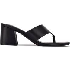 Thong Heeled Sandals Nine West Gelina 9x9 - Black Leather