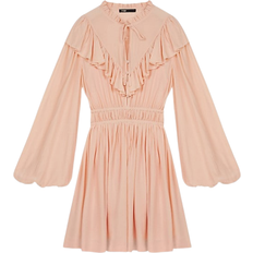 Maje Riava Ruffled Mini Dress - Pale Pink