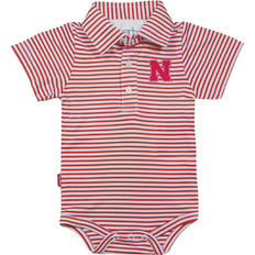 Shirt Collar Bodysuits Children's Clothing Nebraska Huskers Carson Striped SS Bodysuit - Red/White