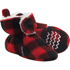 Red Baby Booties Children's Shoes Hudson Sherpa Lined Booties - Black/Red Plaid