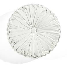 Lush Decor Round Pleated Complete Decoration Pillows White