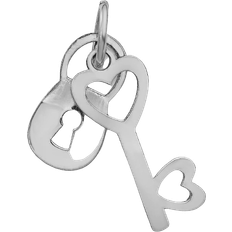 Macy's White Gold Charms & Pendants Macy's Lock and Key Charm - Silver