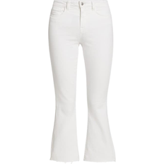 L'agence Kendra Mid Rise Crop Flare Jeans - Blanc