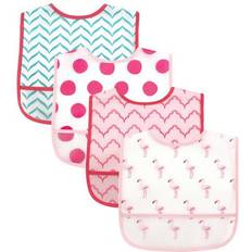 Food Bibs Luvable Friends Waterproof Bibs 4-pack Pink