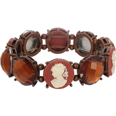 Copper Bracelets 1928 Jewelry Cameo Stretch Bracelet - Copper/Brown