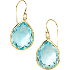 Ippolita 18K Yellow Gold Rock Candy Blue Topaz Pear Drop Earrings