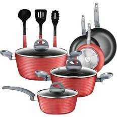 NutriChef Reinforced Forged Cookware Set with lid 12 Parts