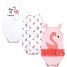 Bow Bodysuits Children's Clothing Little Treasures Cotton Bodysuits 3-pack - Flamingo (10170349)