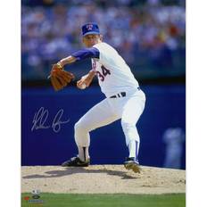 Fanatics Texas Rangers Nolan Ryan Autographed White Pitching with Ball in Hand Photograph