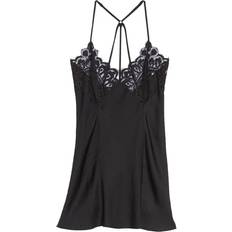 Polyester Negligées Jezebel Rita Lace & Satin Chemise - Black