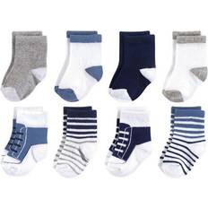 12-18M Socks Luvable Friends Basic Socks 8-Pack - Sneaker Blue/Grey (10728083)