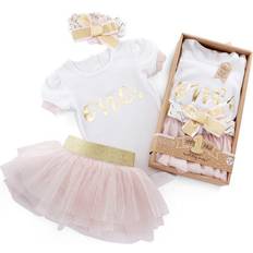 My First Birthday 3 Piece Tutu Outfit - Pink (BA16085PK)