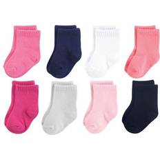 1-3M Underwear Children's Clothing Luvable Friends Basic Socks 8-Pack - Pink/Black Solid (10728128)