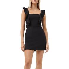 French Connection Whisper Ruffle Mini Dress - Black