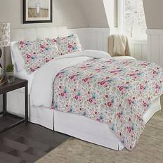 Pointehaven 175 GSM Soft Floral Duvet Cover Red, Blue (279.4x243.84cm)