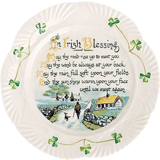 Belleek Pottery Harp Irish Blessing Serving Platter & Tray