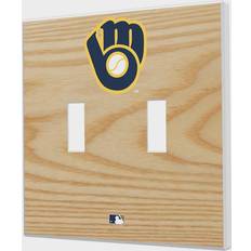 Strategic Printing Milwaukee Brewers Baseball Bat Design Double Toggle Light Switch Plates