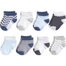 18-24M Underwear Luvable Friends Basic Socks 8-Pack - Grey/Blue Chevron (10728080)