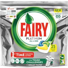 Cleaning Equipment & Cleaning Agents Fairy Platinum All In One Lemon Dishwasher 25 Capsules